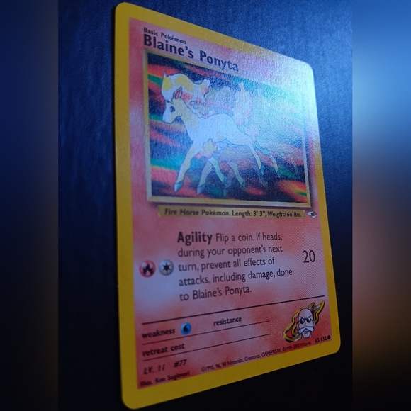 Blaine's Ponyta Pokemon Card - Gym Heroes - NO. 63/132 Common Non-Holo - Picture 4 of 9